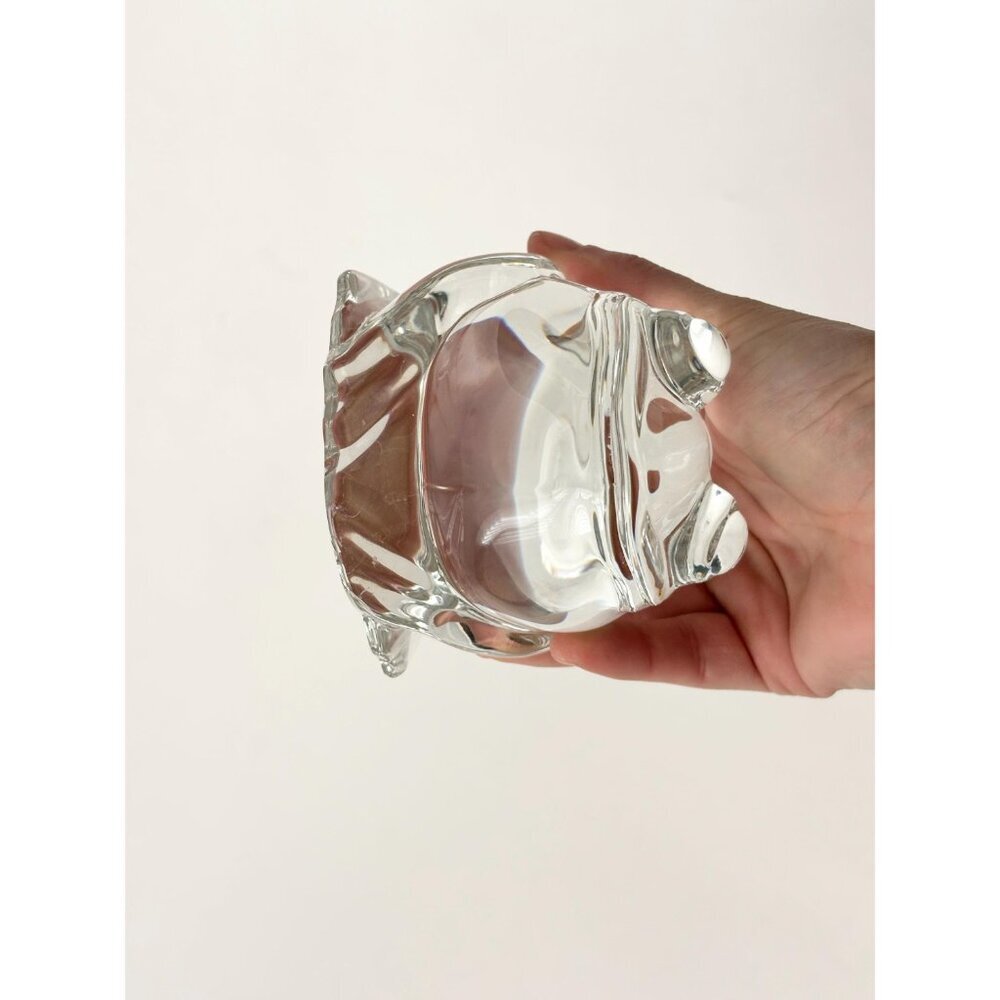 Vintage Clear Glass Handmade Frog Shaped Paperweight or Decorative Figure - Picture 9 of 11